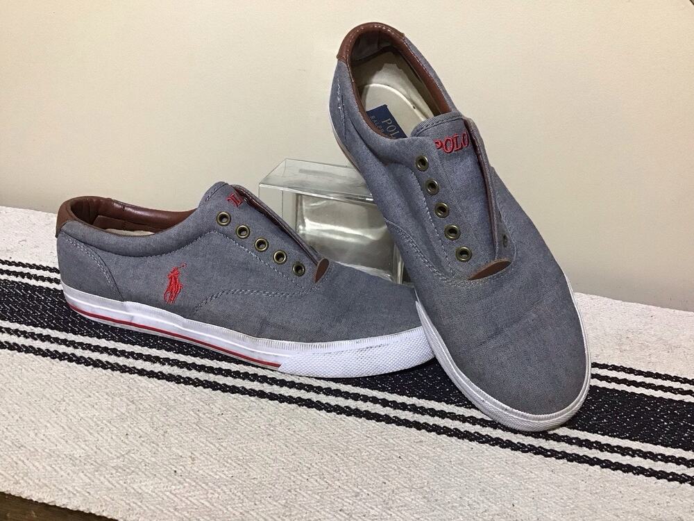 Polo Ralph Lauren Vaughn Mens SZ 11 Red White Blue Men's Sneakers Slip On Preppy